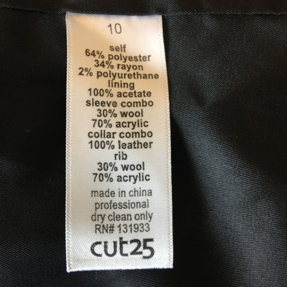 CUT25 BY YIGAL AZROUËL Leather Trim Grey Blazer 10 - Picture 6 of 6